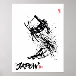 Snowboard Brush Art - Skier Jump ポスター