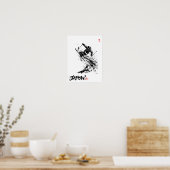 Snowboard Brush Art - Skier Jump ポスター (キッチン)