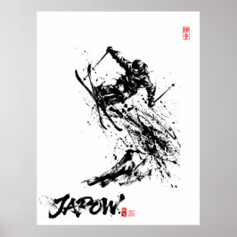Snowboard Brush Art - Skier Jump ポスター