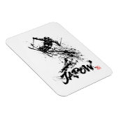 Snowboard Brush Art - Skier jump マグネット (右側)