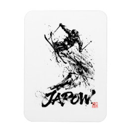 Snowboard Brush Art - Skier jump マグネット