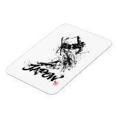 Snowboard Brush Art - Skier jump マグネット (左側)