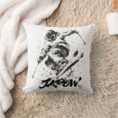Snowboard Brush Art - Skier Light クッション (ブランケット)