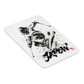 Snowboard Brush Art - Skier Light マグネット (右側)