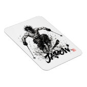 Snowboard Brush Art - Skier Samurai Musashi Ski マグネット (右側)
