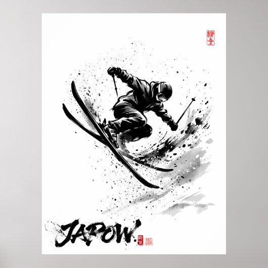Snowboard Brush Art - Skier Slush ポスター (正面)