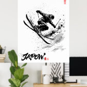 Snowboard Brush Art - Skier Slush ポスター (ホームオフィス)