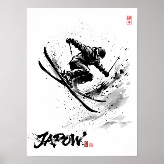 Snowboard Brush Art - Skier Slush ポスター (正面)