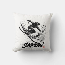 Snowboard Brush Art - Skier Slush Powder クッション