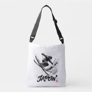 Snowboard Brush Art - Skier Slush Powder クロスボディバッグ