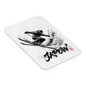 Snowboard Brush Art - Skier Slush Powder マグネット (右側)