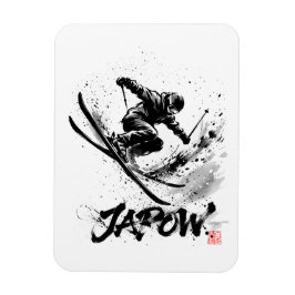 Snowboard Brush Art - Skier Slush Powder マグネット