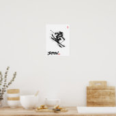 Snowboard Brush Art - Skier Women ポスター (キッチン)