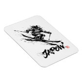 Snowboard Brush Art - Skier Women マグネット (右側)