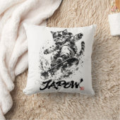Snowboard Brush Art - Snowboarder cat クッション (ブランケット)
