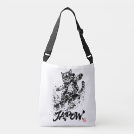 Snowboard Brush Art - Snowboarder cat クロスボディバッグ