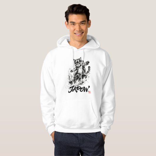 Snowboard Brush Art - Snowboarder cat パーカ (正面フル)