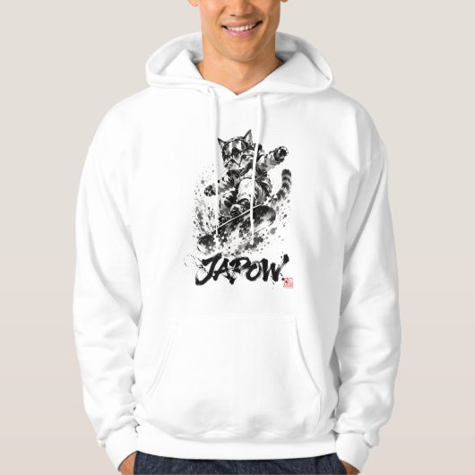 Snowboard Brush Art - Snowboarder cat パーカ (正面)