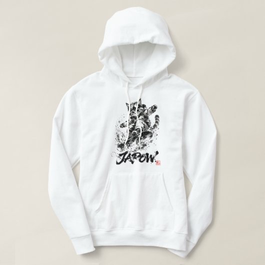 Snowboard Brush Art - Snowboarder cat パーカ (デザイン正面)