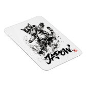 Snowboard Brush Art - Snowboarder cat マグネット (右側)