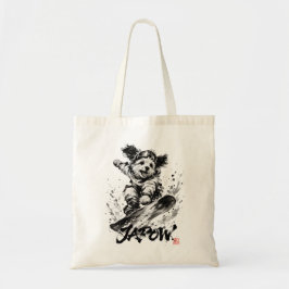 Snowboard Brush Art - Snowboarder Dog トートバッグ