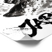 Snowboard Brush Art - Snowboarder Dog ポスター (角)