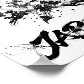 Snowboard Brush Art - Snowboarder Dog Husky ポスター (角)