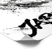 Snowboard Brush Art - Snowboarder Dog Shiba ポスター (角)