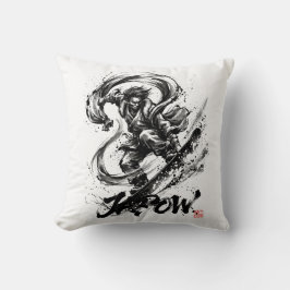Snowboard Brush Art - Snowboarder Fujin God クッション