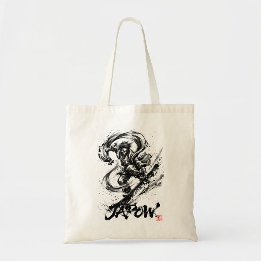 Snowboard Brush Art - Snowboarder Fujin God トートバッグ (正面)