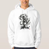 Snowboard Brush Art - Snowboarder Fujin God パーカ (正面)