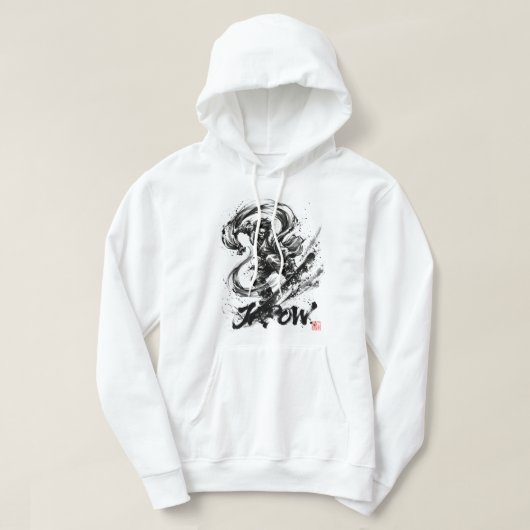 Snowboard Brush Art - Snowboarder Fujin God パーカ (デザイン正面)