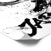 Snowboard Brush Art - Snowboarder Fujin God ポスター (角)