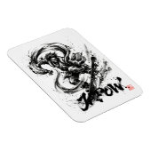 Snowboard Brush Art - Snowboarder Fujin God マグネット (右側)