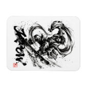 Snowboard Brush Art - Snowboarder Fujin God マグネット (横)