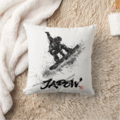 Snowboard Brush Art - Snowboarder Grab クッション (ブランケット)