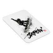 Snowboard Brush Art - Snowboarder Grab マグネット (右側)