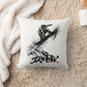 Snowboard Brush Art - Snowboarder Grab Jump クッション (ブランケット)