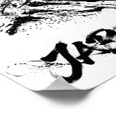 Snowboard Brush Art - Snowboarder Grab Jump ポスター (角)