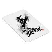 Snowboard Brush Art - Snowboarder Grab Jump マグネット (右側)