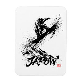 Snowboard Brush Art - Snowboarder Grab Jump マグネット