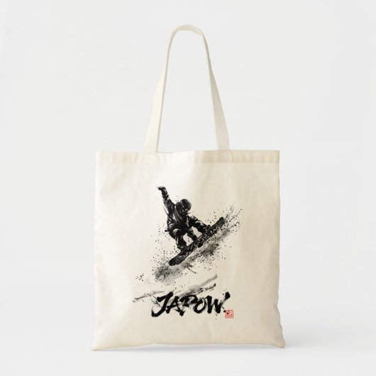 Snowboard Brush Art - Snowboarder Jump トートバッグ (正面)