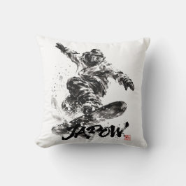 Snowboard Brush Art - Snowboarder Light クッション