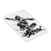 Snowboard Brush Art - Snowboarder Light マグネット (右側)