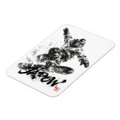 Snowboard Brush Art - Snowboarder Light マグネット (左側)