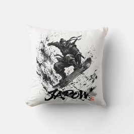 Snowboard Brush Art - Snowboarder Ninja クッション