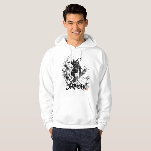 Snowboard Brush Art - Snowboarder Ninja パーカ (正面フル)