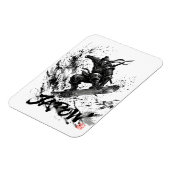 Snowboard Brush Art - Snowboarder Ninja マグネット (左側)