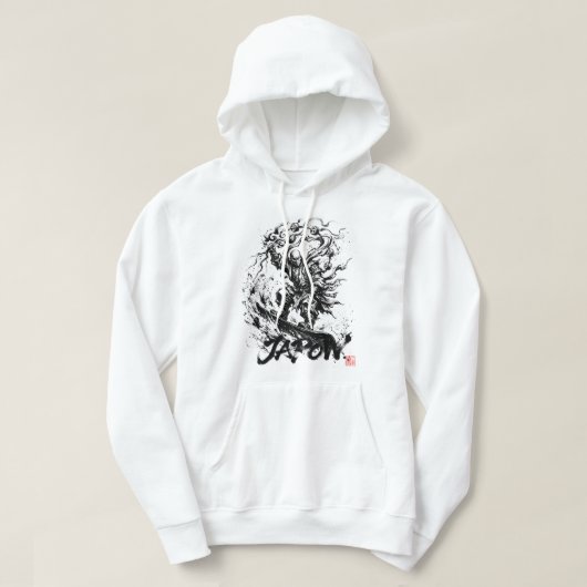Snowboard Brush Art - Snowboarder Raijin God パーカ (デザイン正面)