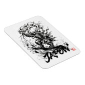 Snowboard Brush Art - Snowboarder Raijin God マグネット (右側)